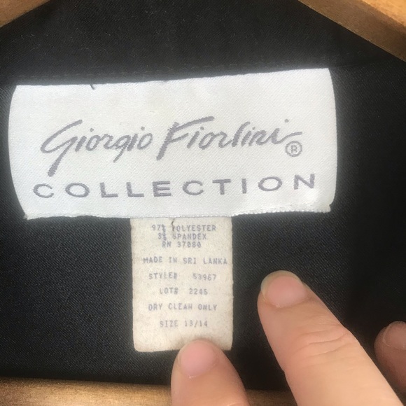 GIORGIO FIORLINI V-Neck Zip Front Black Jacket - Picture 5 of 5